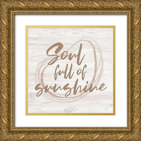 Yass Naffas Designs 15x15 Gold Ornate Wood Framed with Double Matting Museum Art Print Titled - Soul Full of Sunshine