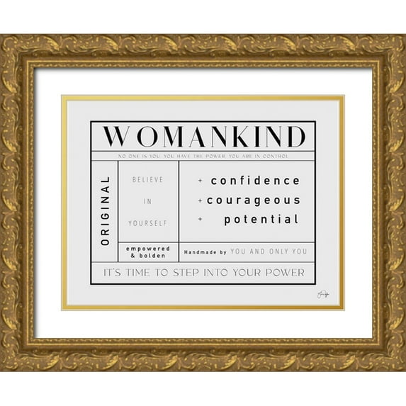 Yass Naffas Designs 18x15 Gold Ornate Wood Framed with Double Matting Museum Art Print Titled - Womankind