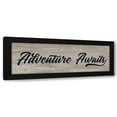 thumbnail image 1 of Yass Naffas Designs 24x11 Black Modern Wood Framed Wall Art Titled - Adventure Awaits, 1 of 6
