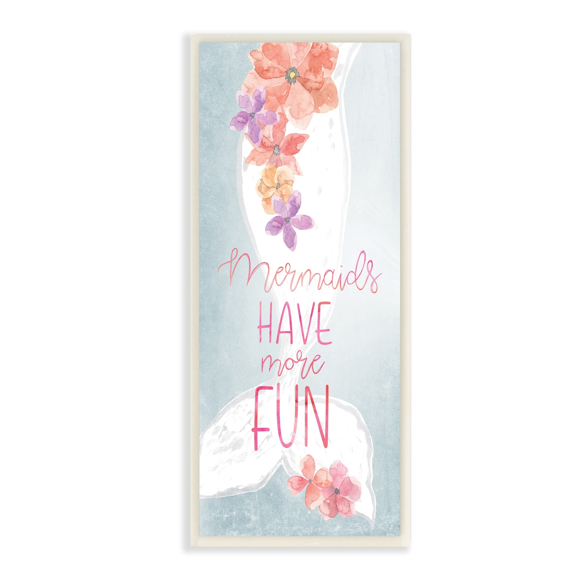 Stupell Industries Mermaids Have Fun Flowered Siren Sleek Fish Tail ,7 x 17, Design by Yass Naffas Designs