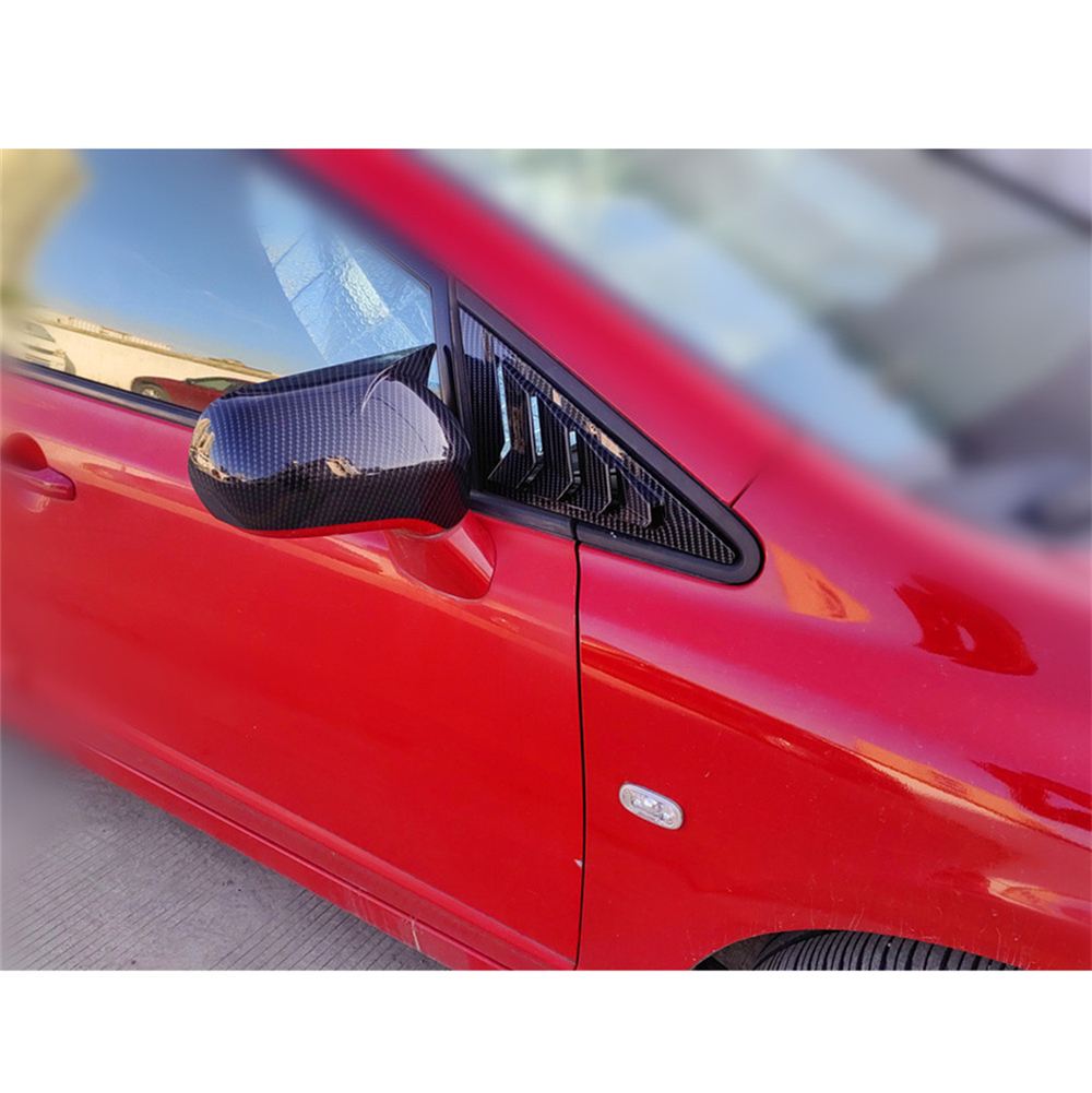 Yassdwbn 2PCS Car Side Front Window Louver Shutter Cover Black For