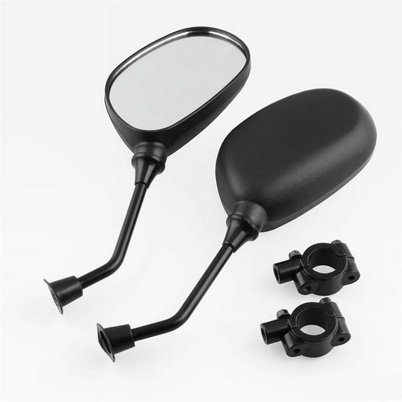 Yassdwbn 2Pcs Rearview Side Mirrors For Motorcycle ATV Moped Scooter w/ 10mm Thread Hole