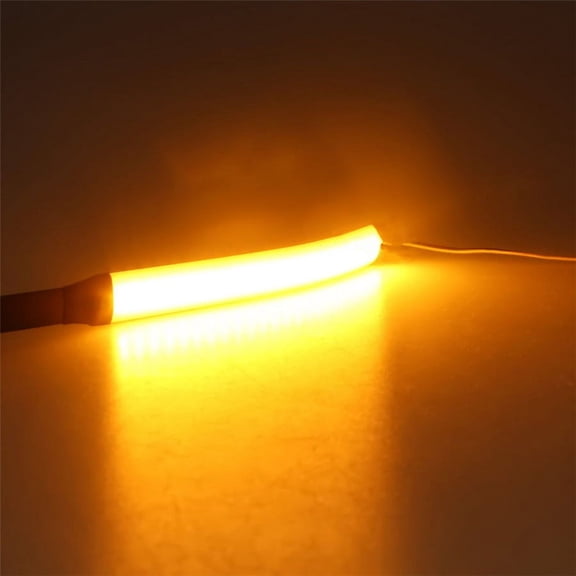 Yassdwbn 2Pcs Universal ATV Motorcycle Fork Turn Signals Light Amber LED Indicator Strips