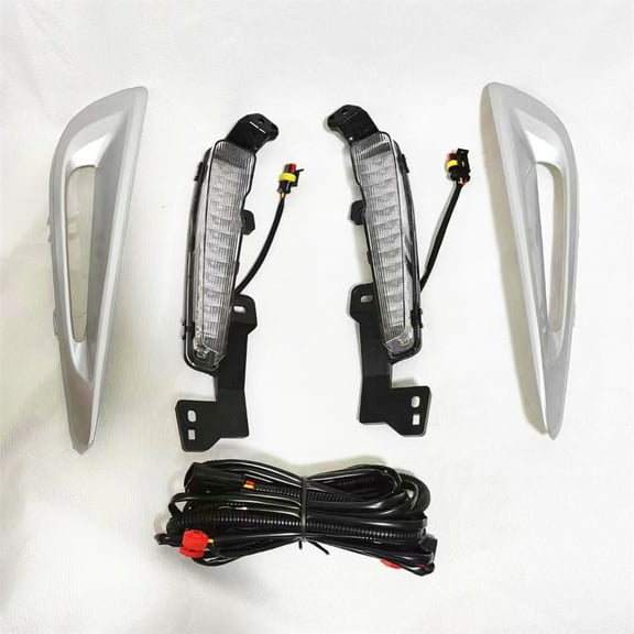 Yassdwbn 2pcs Daytime Running Light Fog Lamp For Toyota Prius 19-20 White for DRL +Yellow