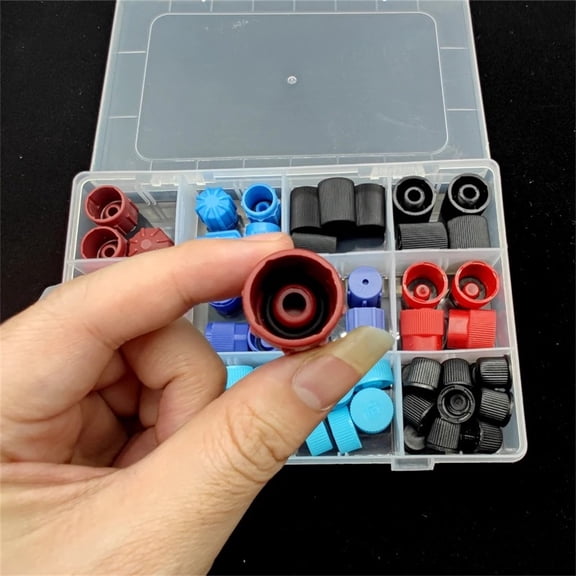Yassdwbn 77Pcs/Box Auto Car A/C R134A R12 High Low Side Valve Core /Service Port Dust Cap