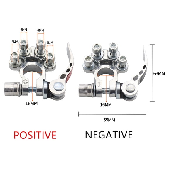 Yassdwbn Car 4 Way Battery Terminal Stud Wire Connectors 4 Way Quick Release Zinc Alloy
