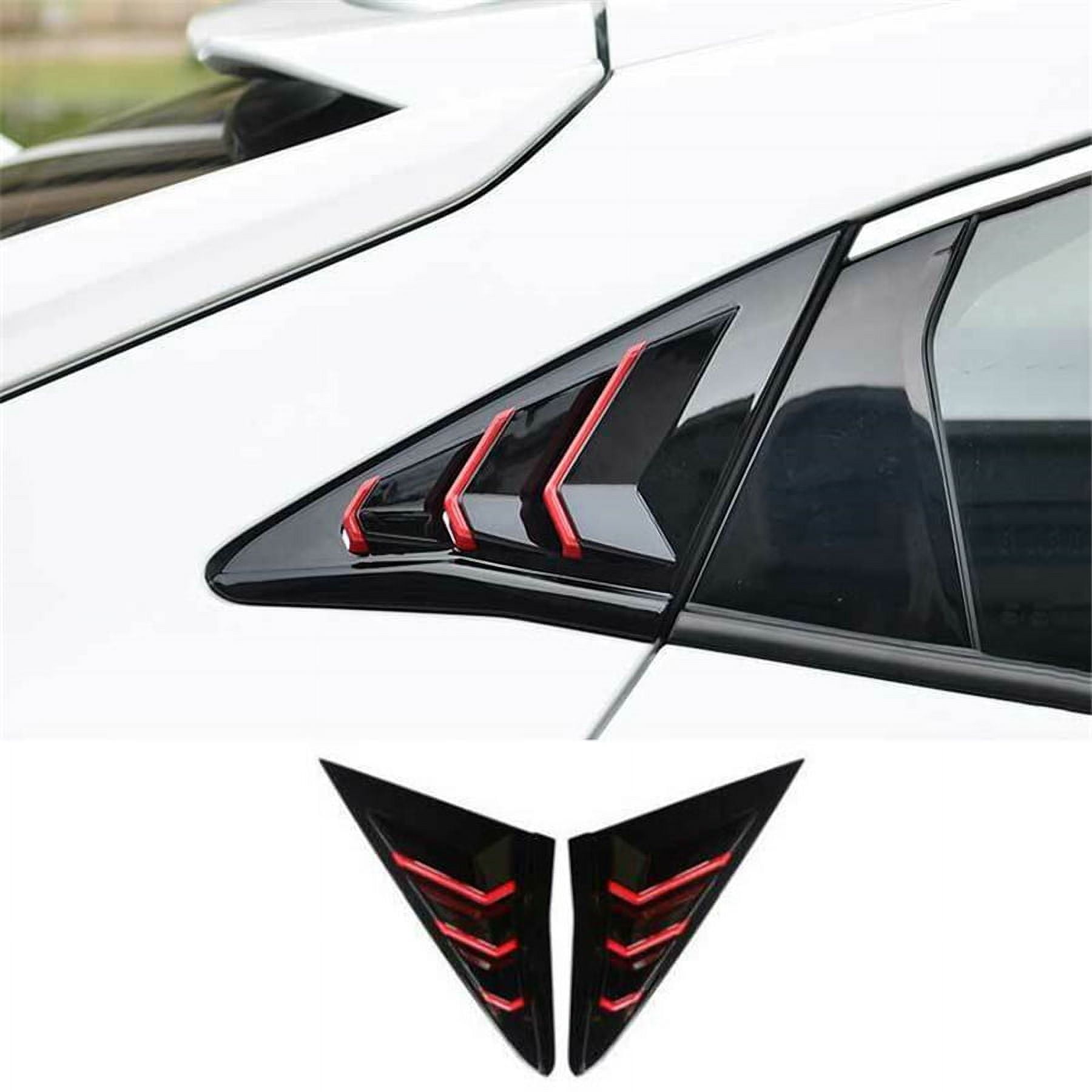 2x Black ABS Side Window Louvers For Honda Civic Sedan 2016-2021 – Gloss Finish 5 thumbnail image