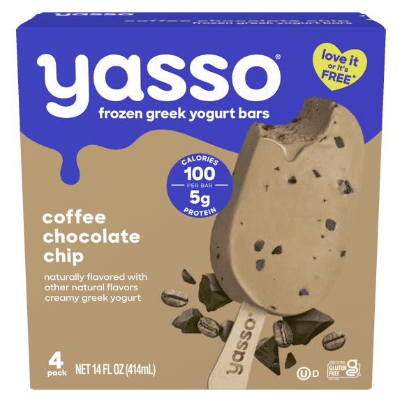 Yasso Frozen Greek Yogurt Bars Coffee Chocolate Chip Bars 3.5fl oz bars 4 bars