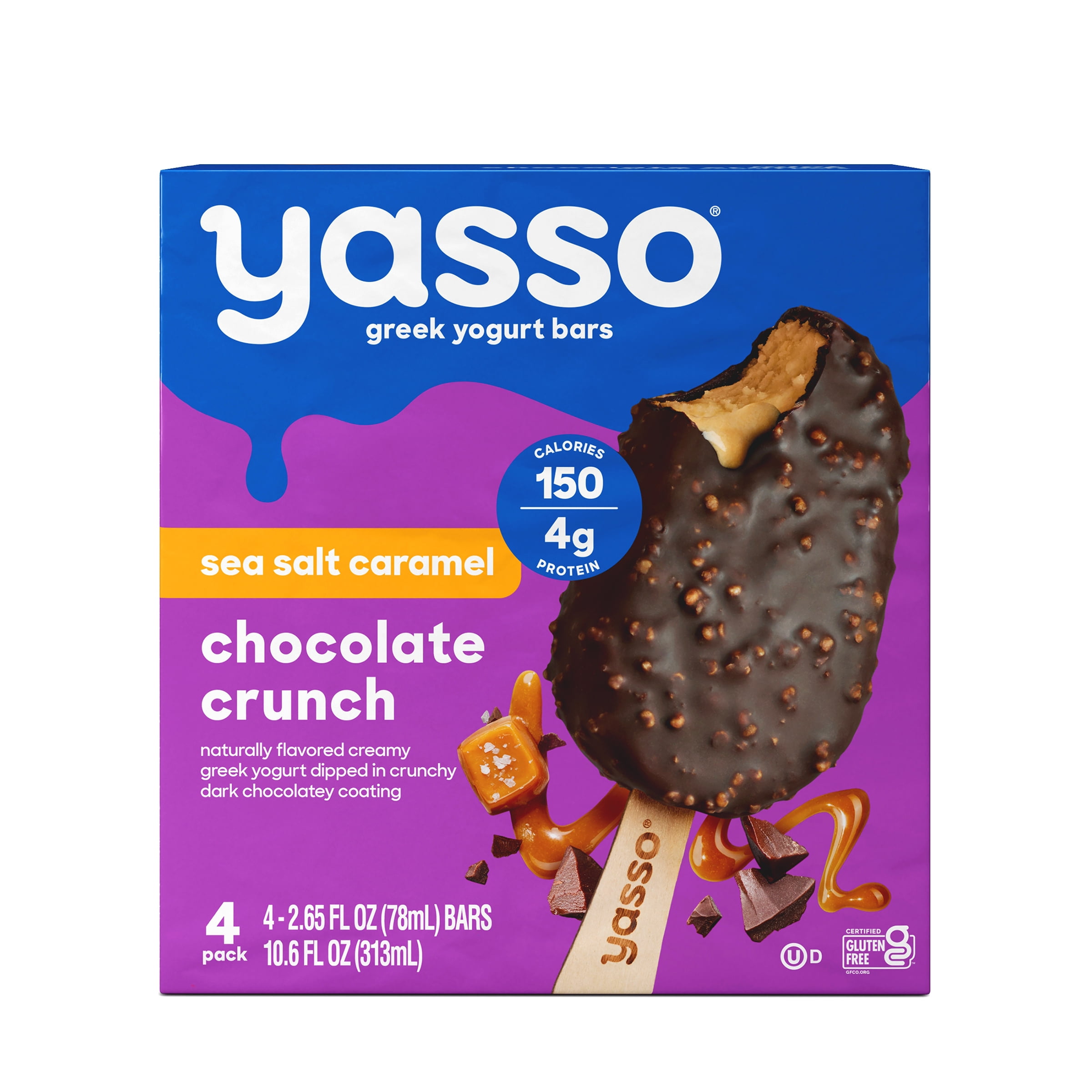Yasso Frozen Greek Yogurt Sea Salt Caramel Chocolate Crunch Bars 4 Yasso Frozen Greek Yogurt Sea Salt Caramel Chocolate Crunch Bars 4