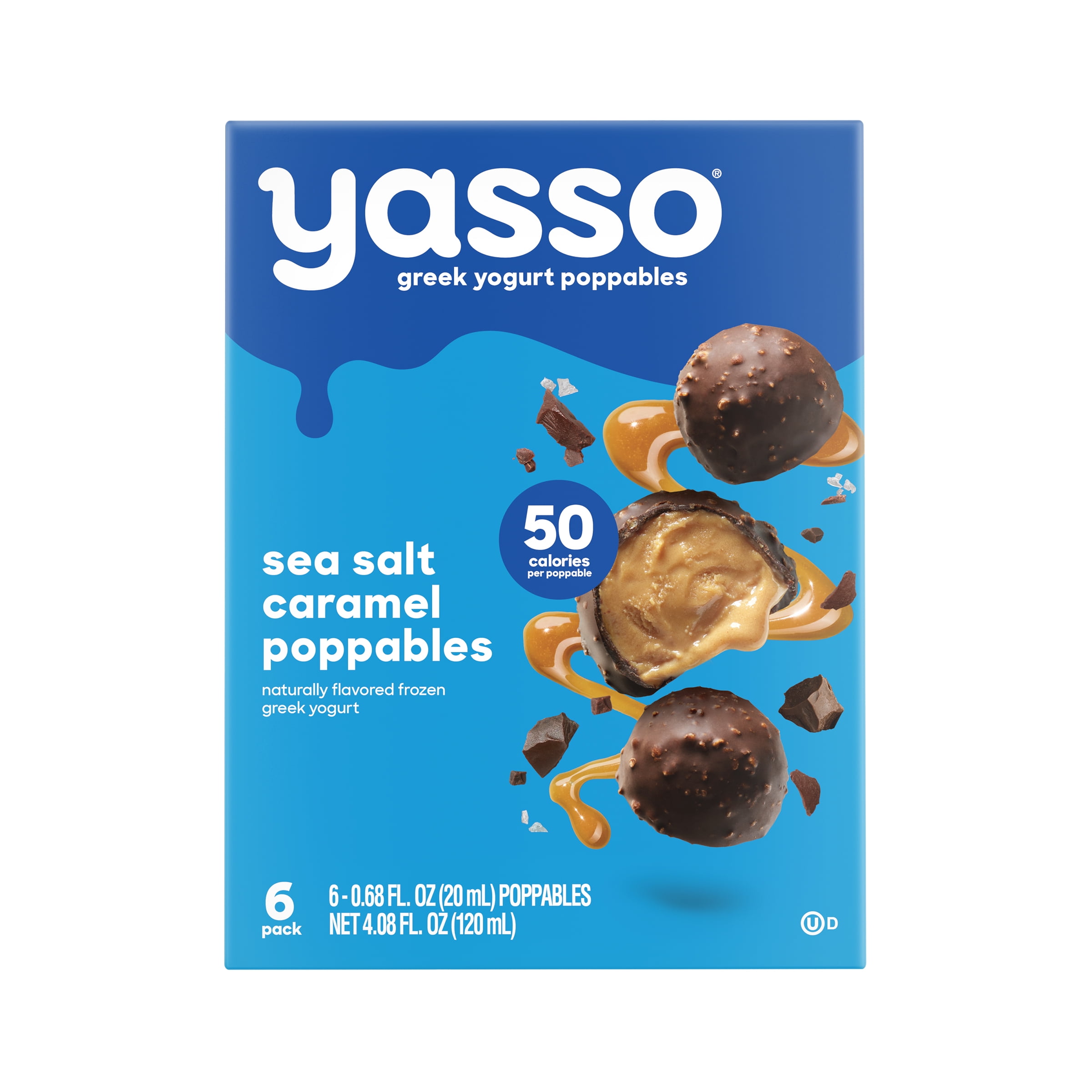 Yasso® Frozen Greek Yogurt, Sea Salt Caramel Poppables, 6 Count