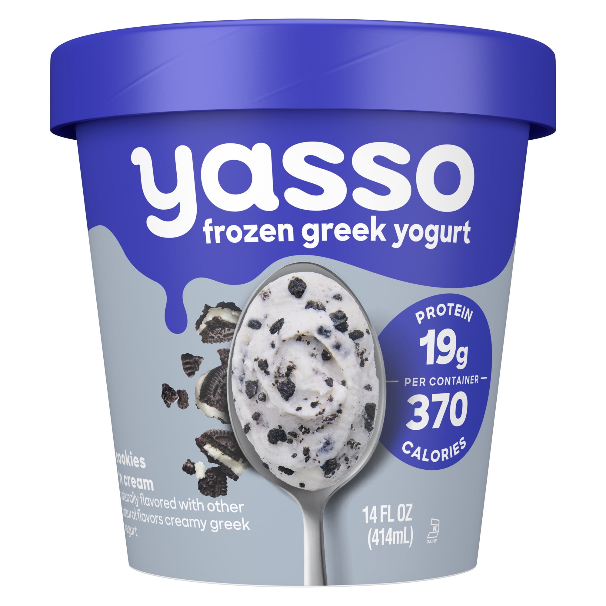 yasu Yasso Cookies and Cream Frozen Greek Yogurt, 14 fl oz - Walmart.com