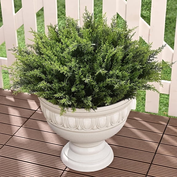 Yastouay 24 Bundles Artificial Plants Outdoor 16.5 Inch UV Resistant Faux Greenery Bushes for Garden Porch Planters