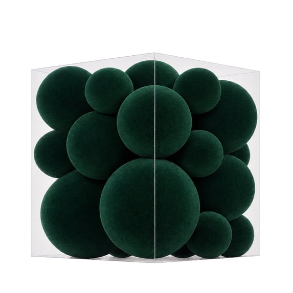 Yastouay 30Pcs Christmas Ornaments Set,Mix Size Green Velvet Shatterproof Christmas Ball Hanging Xmas Tree for Christmas Decorations