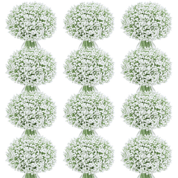 Yastouay 50pcs Baby's Breath Artificial Flowers Fake Gypsophila Real Touch Flowers for Wedding Home Decor,White