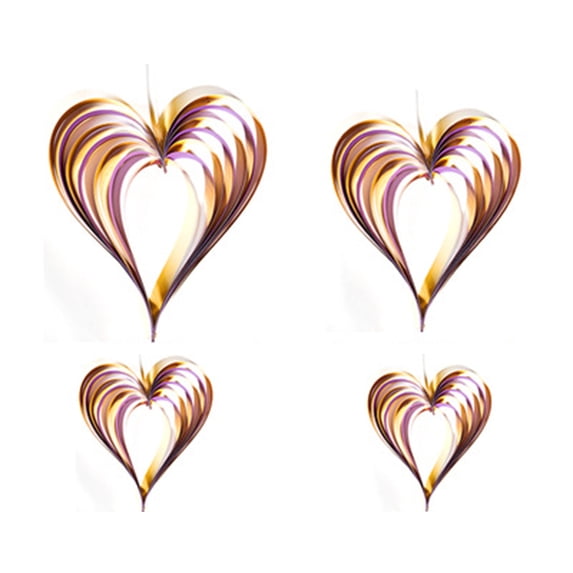 Yasu 4Pcs/Set Heart Shape Pendant Glitter Cardboard Hanging Valentine Showcase Decor