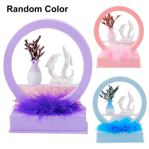 Yasu Lovely Dolphin Night Light Lamp with Music Table Decor Valentine's Day Gift