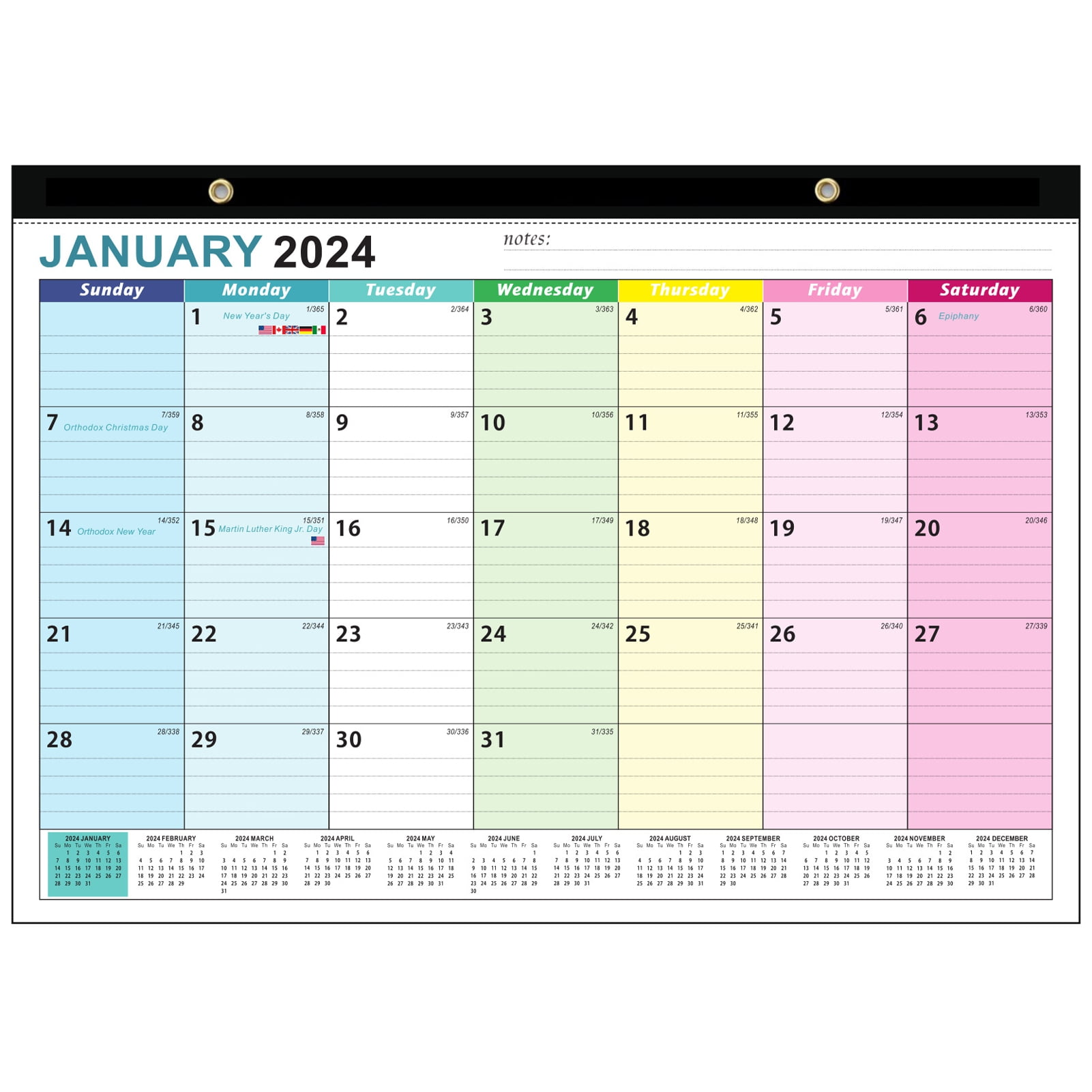 Yasu Monthly Calendar 18month Wall Calendar 2025.12025.6 English
