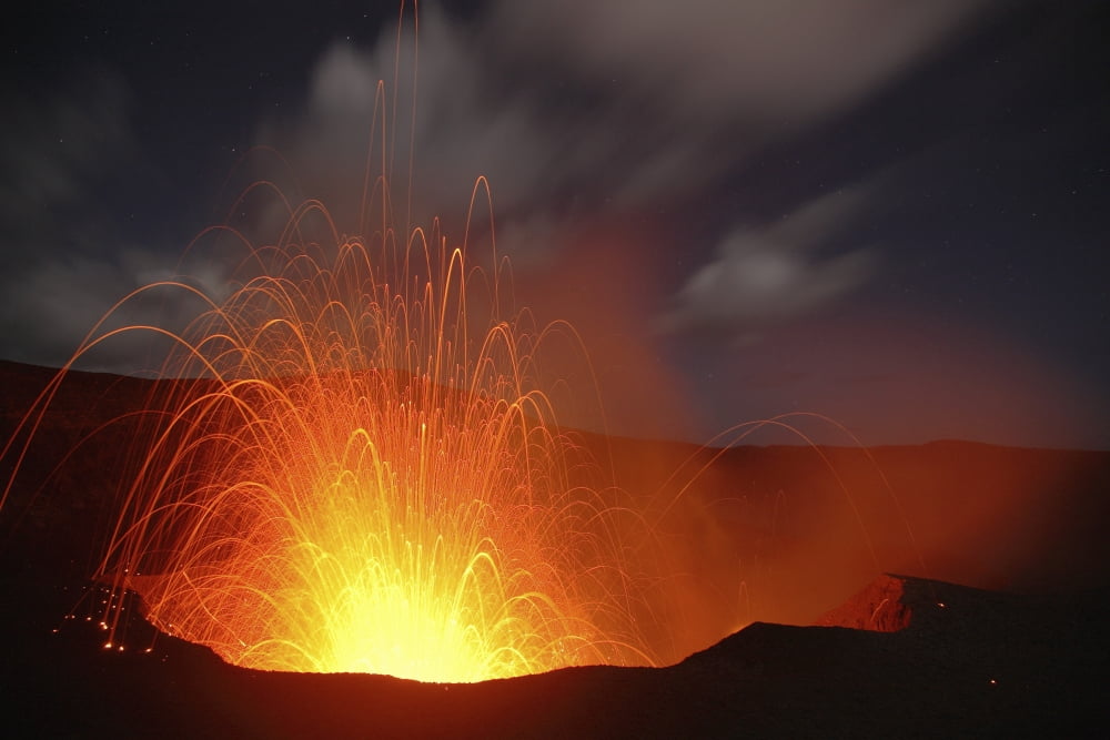Yasur eruption Tanna Island Vanuatu Canvas Art - Martin RietzeStocktrek Images (17 x 12)