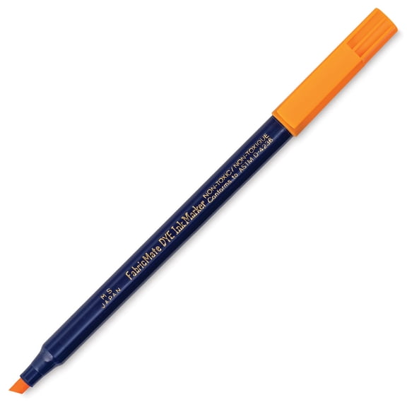 Yasutomo FabricMate Dye Ink Marker - Fluorescent Orange, Chisel Tip, marker