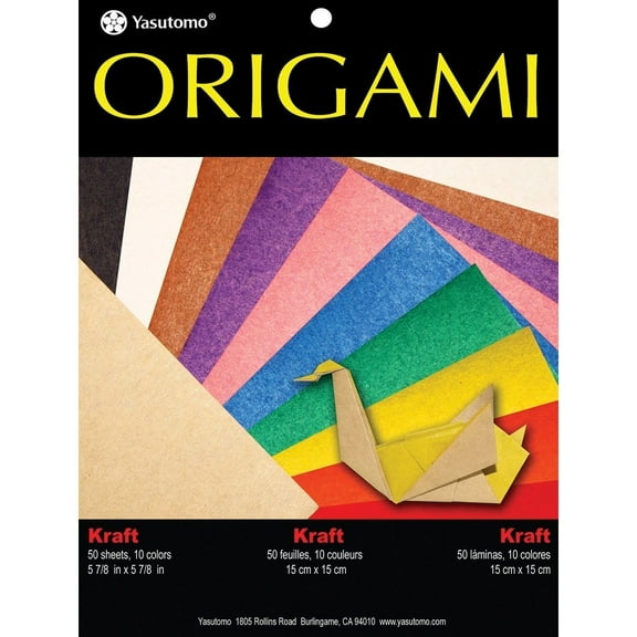 Fold 'Ems Origami 2-Sided Paper 5.875" 50/Pkg-Kraft/Brights