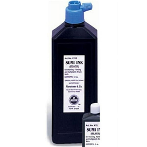 Yasutomo KY12 Bokuju Black Liquid Sumi Ink 12 Oz.