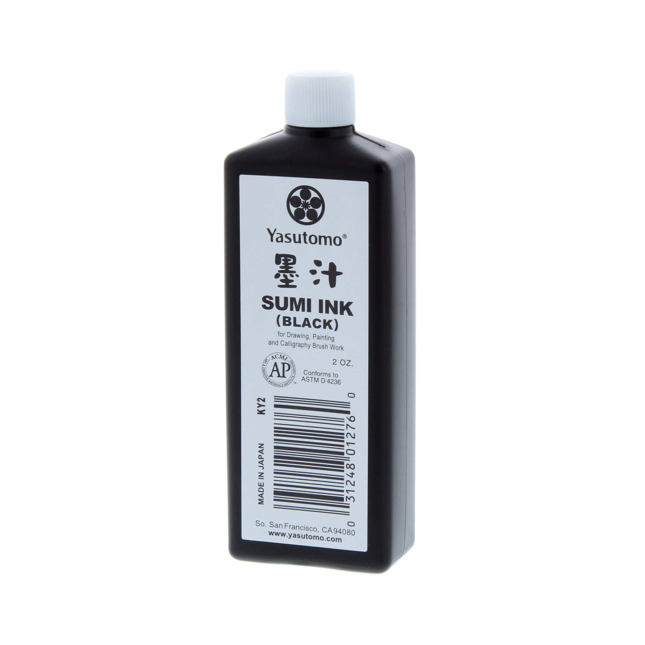 Yasutomo 2 oz Black Liquid Sumi Ink for Calligraphy and Art