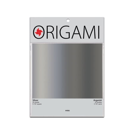 Yasutomo Metallic Origami Paper, 5-7/8" Square, Silver