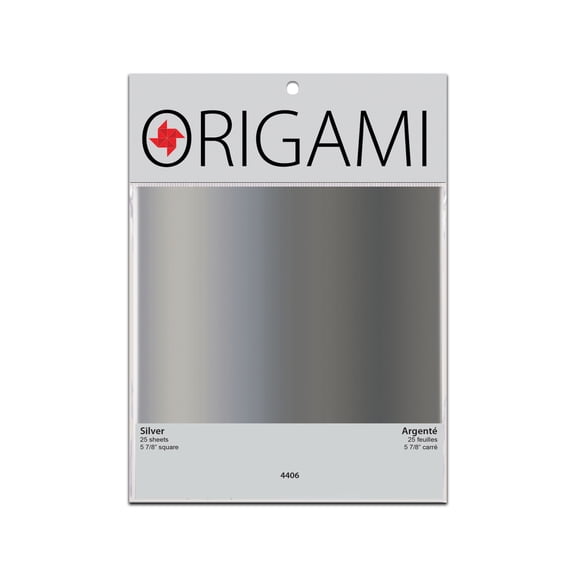 Yasutomo Metallic Origami Paper, 5-7/8" Square, Silver