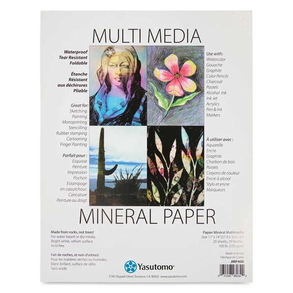 Yasutomo Mineral Paper Multi-Media Pad, 11" x 14"