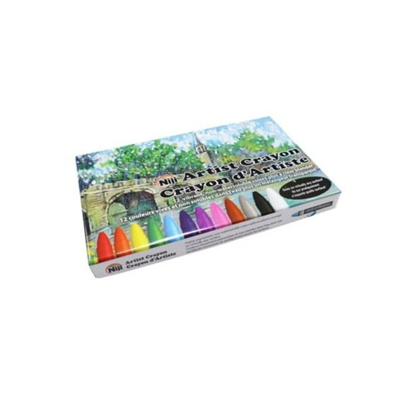 Yasutomo NAC12 Niji Artist Crayons, Multi Color - Pack of 12