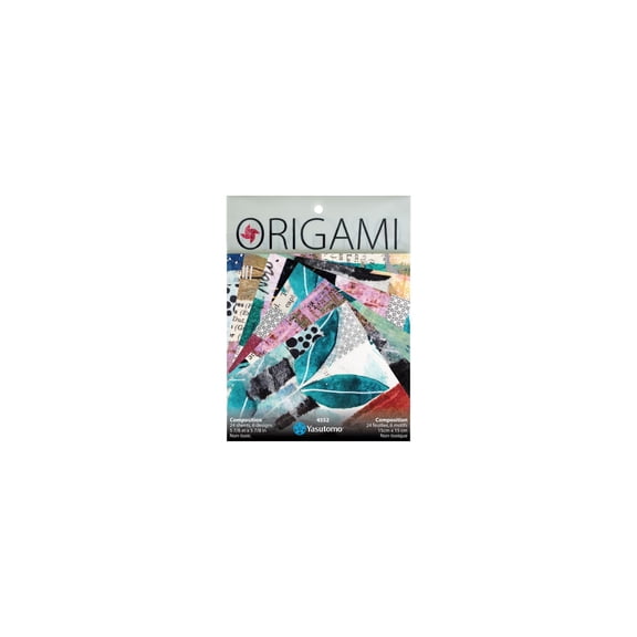 Yasutomo Origami Collage Composition with 6 Patterns, 5.87-inch Square, 24 Sheets, Paper Crafts, Scrapbooking