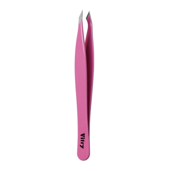 Yatagan Sharp Tip Tweezers with Slanted Bit, Pink