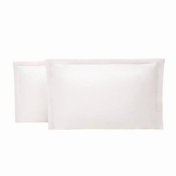 Yatas Bedding 01617618 2 Piece 20 x 40 in. King Size Penny Pillow Case - Optic White