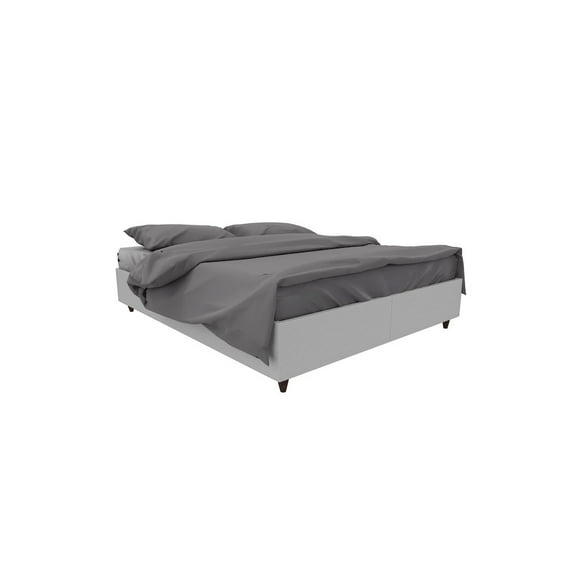 Yatas Bedding Lisbon Metal King Size Bed Base with Storage in Gray