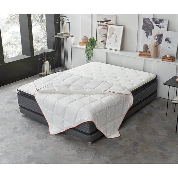 Yatas Bedding Soft Quilted Duvet Insert ,Durable Machine Washable Comforter up to 95C, 100% Natural Cotton Shell, Special Suprelle 95 Filling, White (Full)