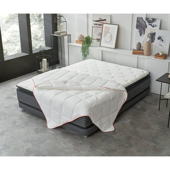 Yatas Bedding Soft Quilted Duvet Insert,Durable Machine Washable Comforter up to 95C, 100% Natural Cotton Shell, Special Suprelle 95 Filling, White (Twin)