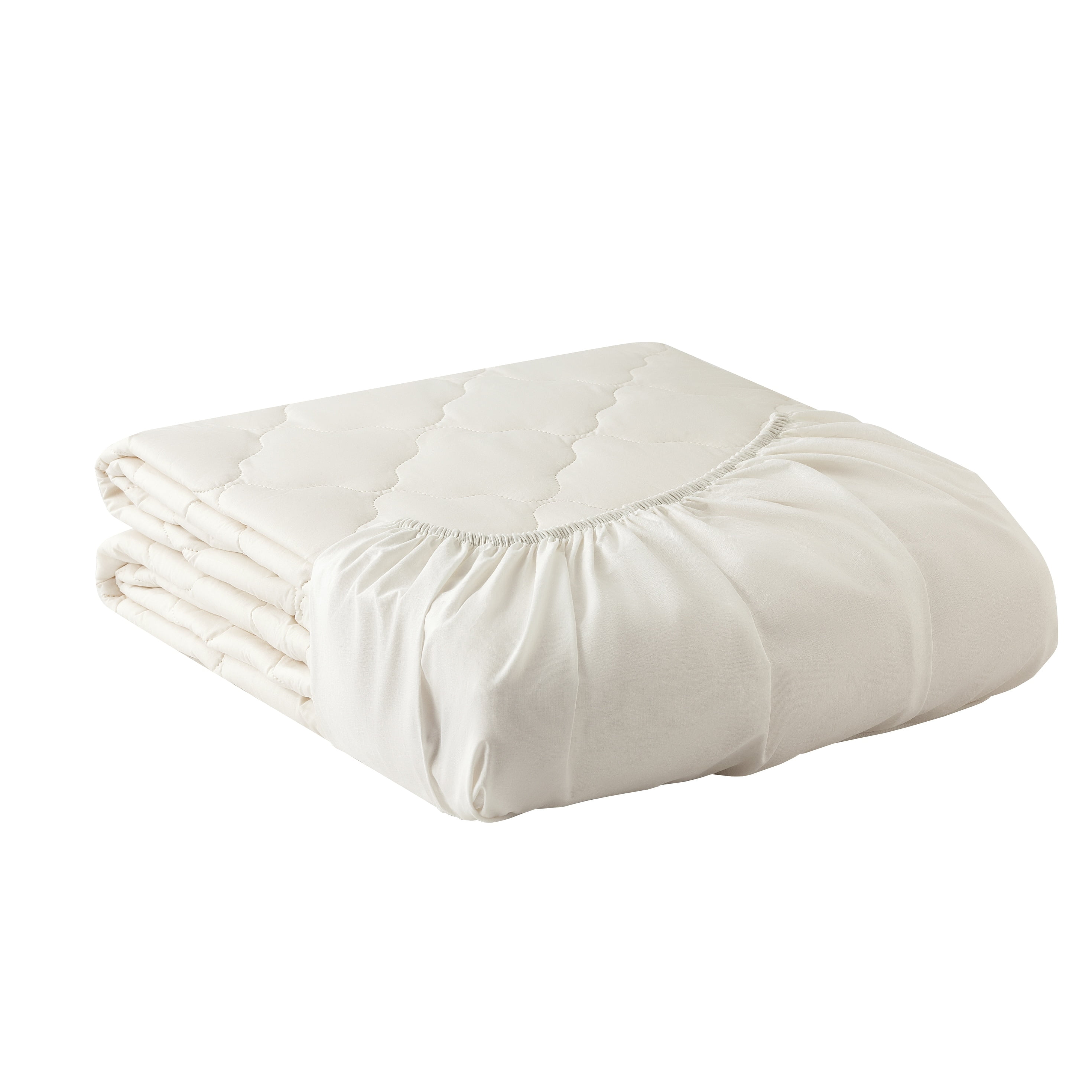 Twin Size White Wool Mattress Protector with Cotton Cover