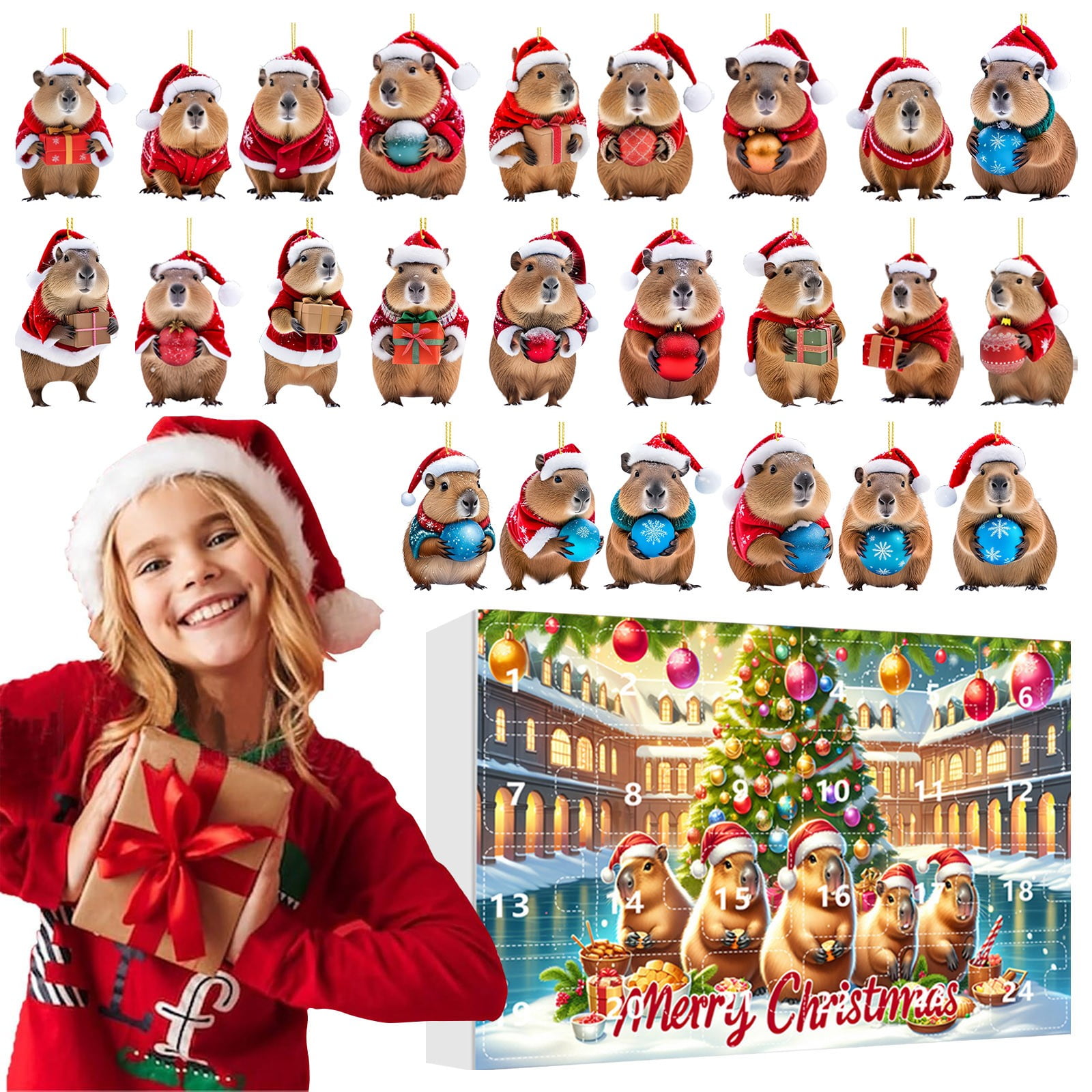 Yatbbeixxx 2D Christmas Home Ornaments Set 2025 Christmas Advent