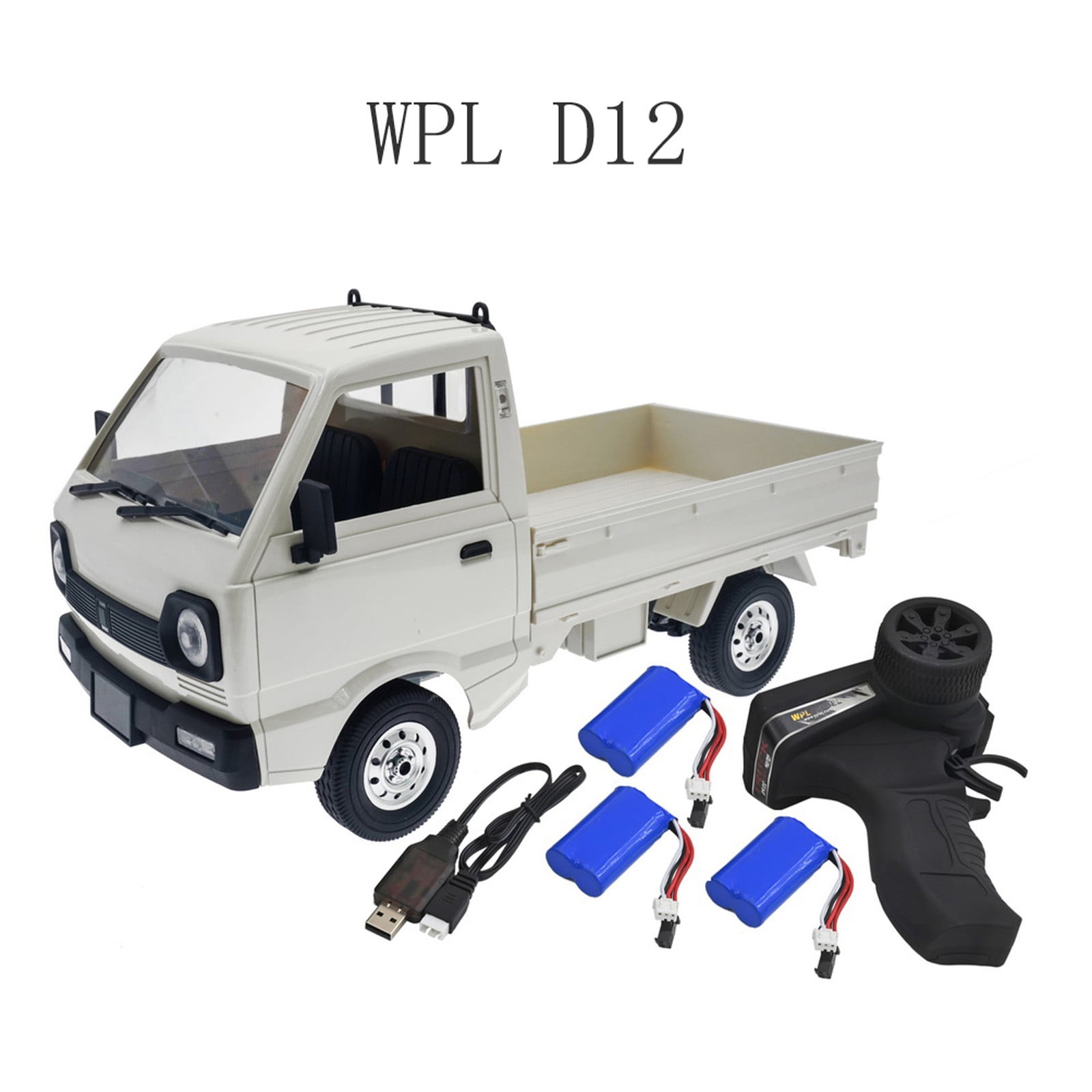 Yatbbeixxx WPL D12 1/10 RC Car Drift Truck 260 Motor RC Car Toy for Children Kid Little Boy Cars Cars Trailer