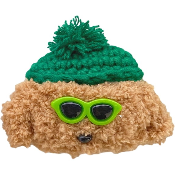 Yatchen Plush Case for AirPods Pro,Kawaii Cute 3D Cartoon Fur Teddy Dog with Green Hat Sunglasses Funny Furry Airpods Pro Cover with Keychain Protector Women Girls for AirPods Pro
