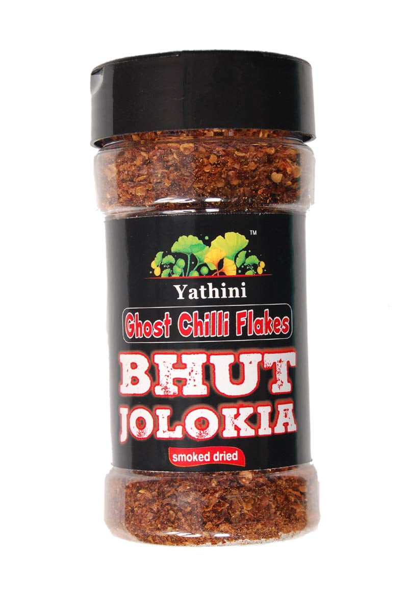 Yathini Smoked dried Ghost DHF10 Chilli Pepper flakes 57gram/2oz Bhut