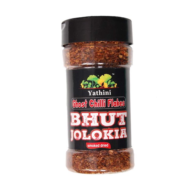 Yathini Smoked dried Ghost STF9 Chilli Pepper flakes 57gram/2oz Bhut