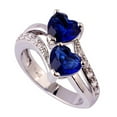 thumbnail image 1 of Yatlte 2 Heart Birthstone Rings, with 2 Heart Simulated Birthstones Engagement Promise Rings for Her Girlfriend Wife, 1 of 5