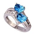 thumbnail image 1 of Yatlte 2 Heart Birthstone Rings, with 2 Heart Simulated Birthstones Engagement Promise Rings for Her Girlfriend Wife, 1 of 5