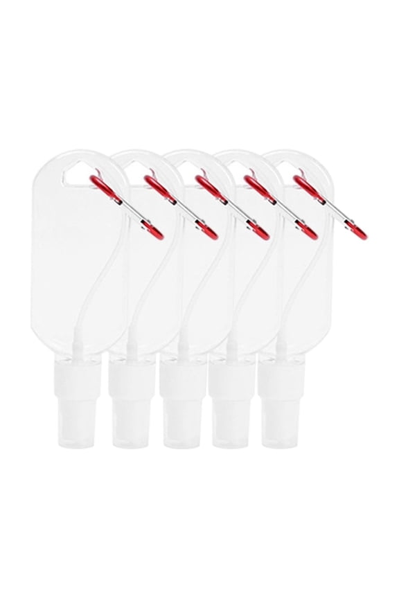 5PCS Travel Plastic Clear Keychain Spray Bottles, Leakproof Empty Squeeze Container Refillable Travel Sprayer Bottles with Keychain for Cosmetics Toiletries Liquids