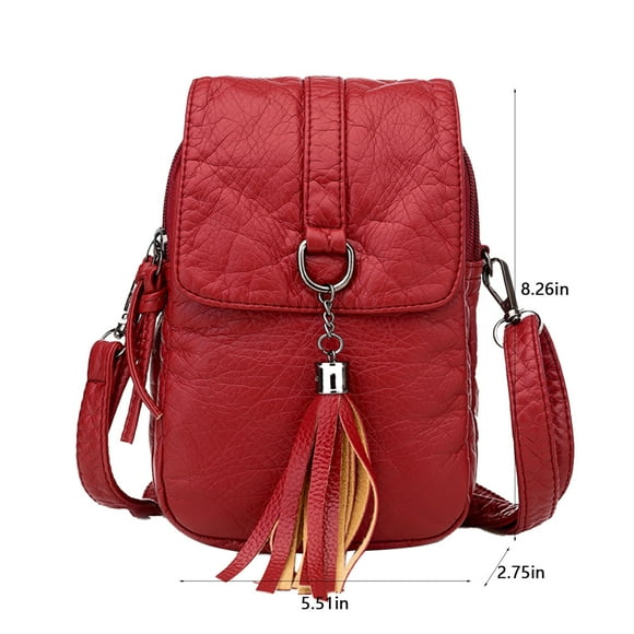 ‌Yatlte 8.26" Small Leather Crossbody Bag - RFID Blocking Phone Purse with 6 Card Slots, Mini Shoulder Wallet for Concerts/Travel‌