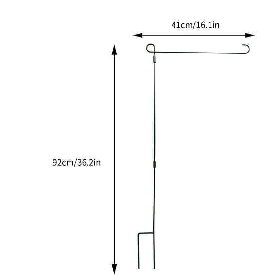 Yatlte 92cm Black Metal Garden Flag Stand Flagpole with two Spring Stoppers and Tiger Clip 3 Count