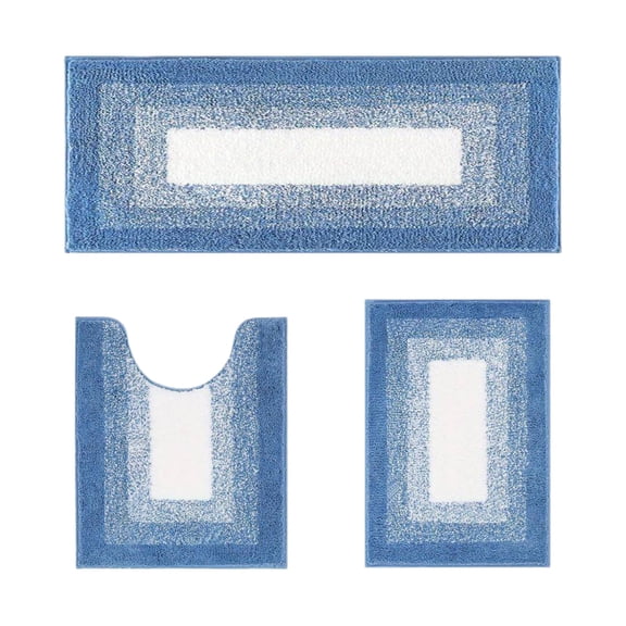 Yatlte Bathroom Rugs Sets 3 Piece, Soft Absorbent Microfiber Bath Mats and U-Shaped Contour Toilet Rug, Home Decor Accessories, Non-Slip, Bath Mat Set for Bathroom