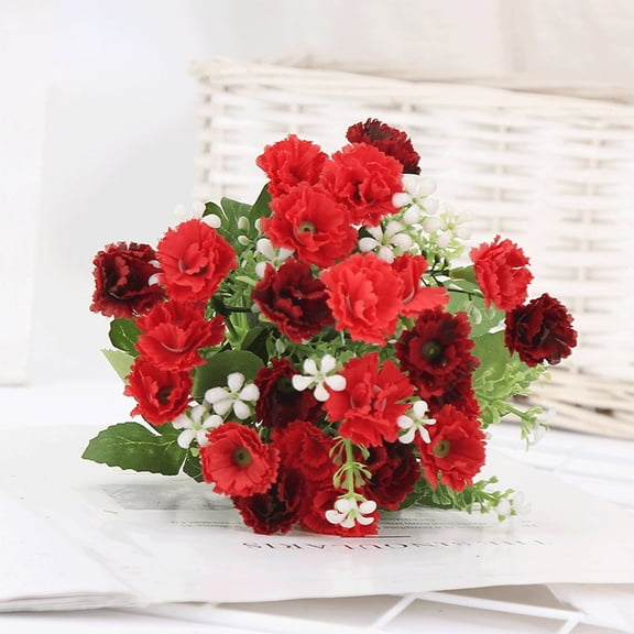 Yatlte Carnation Artificial Flowers with Stems Leaves Eternal Blossom Silk Carnation Flower Artificial, Mini Hydrangea Birthday Party for Home, Wedding