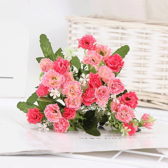 Yatlte Carnation Artificial Flowers with Stems Leaves Eternal Blossom Silk Carnation Flower Artificial, Mini Hydrangea Birthday Party for Home, Wedding